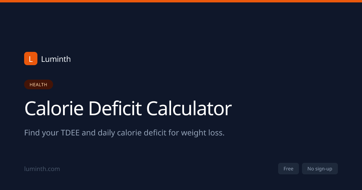 Calorie Deficit Calculator – TDEE & Weight Loss Timeline